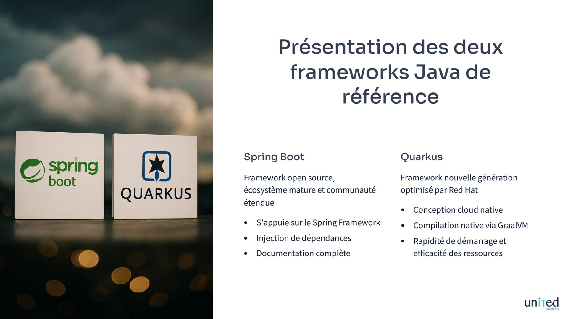 Présentation des deux frameworks Java de référence, Quarkus et Spring Boot
