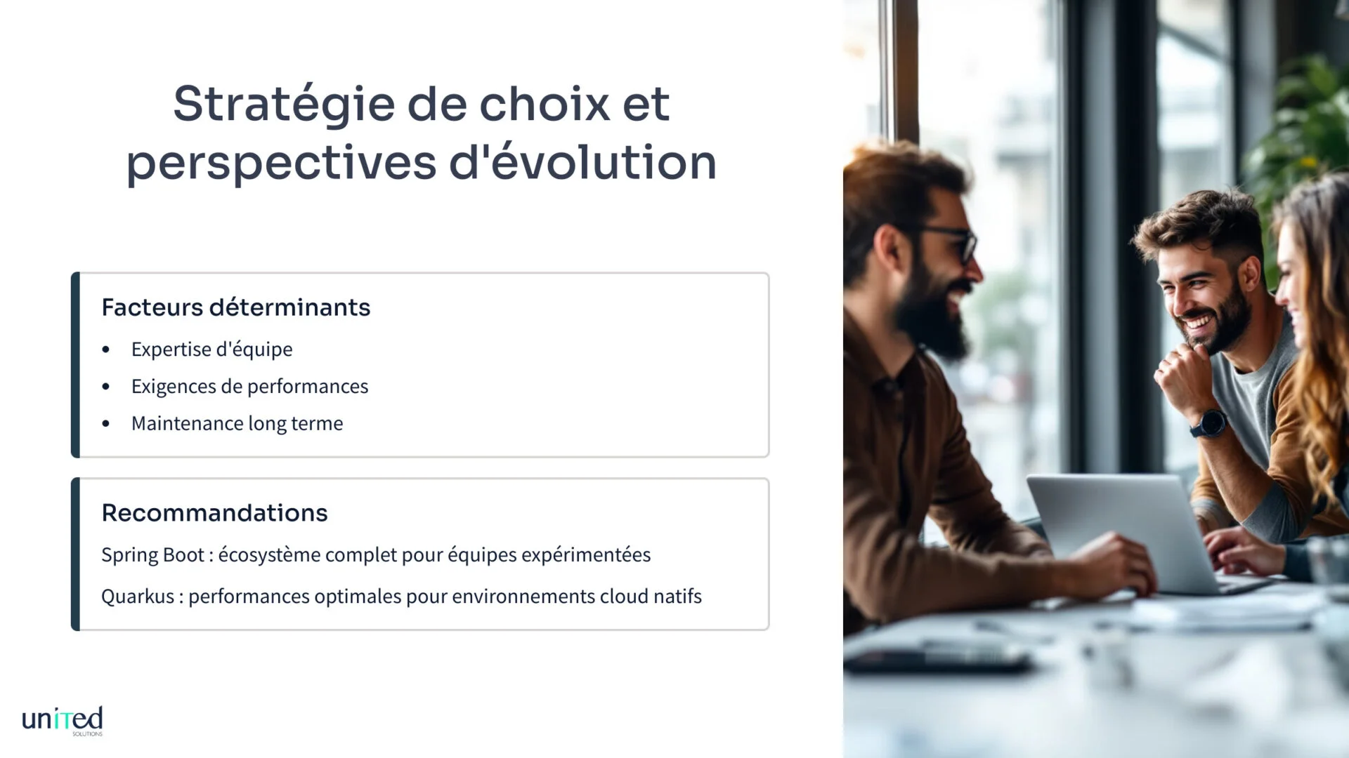 Stratégie de choix et perspectives d'évolution pour les frameworks Java