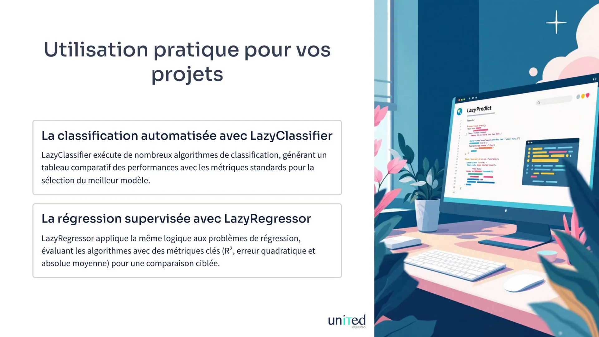 Tableau comparatif des modèles de machine learning généré par LazyPredict